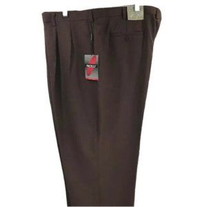 Pacelli Men's Brown Dress Pants Pleated Front Cuffed Hem Polyester Sizes 48 - 60